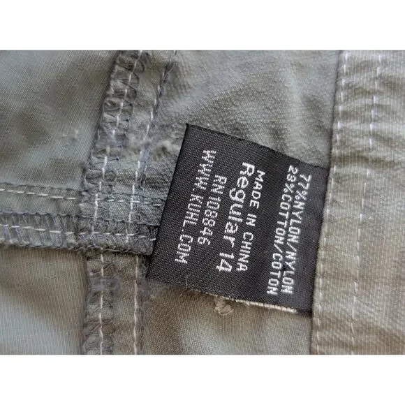 Kuhl Mountain Culture Zip Off Capri Hiking Outdoor Pants Army Green Wmns Sz 14 - Picture 8 of 12